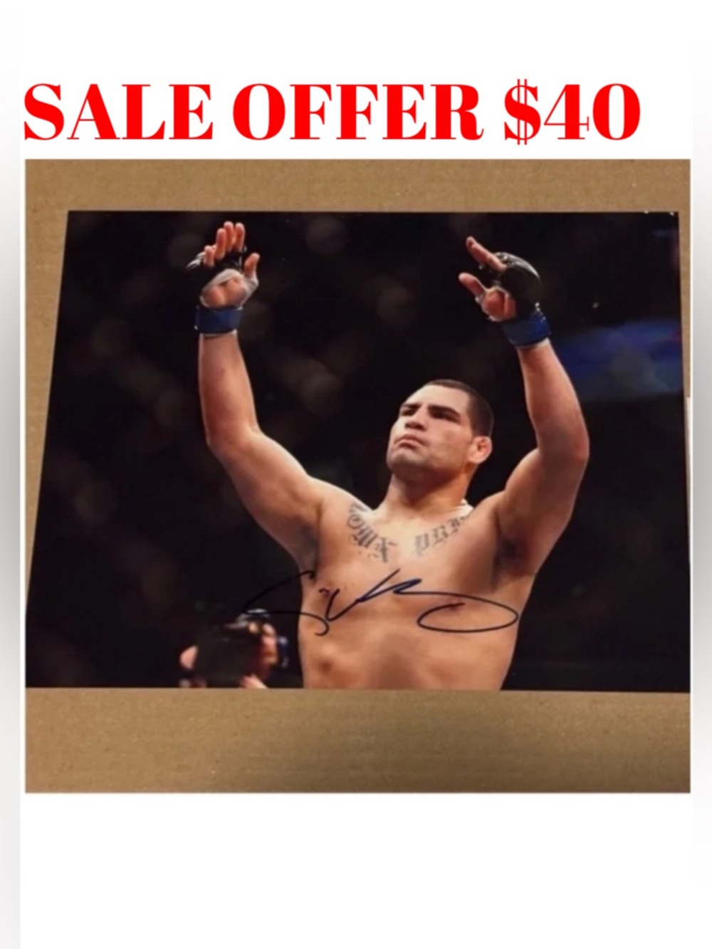Cain Velasquez Champion MMA UFC Signed Autograph Photo With COA